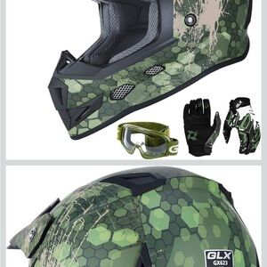 Kids Green Camo Helmet Set